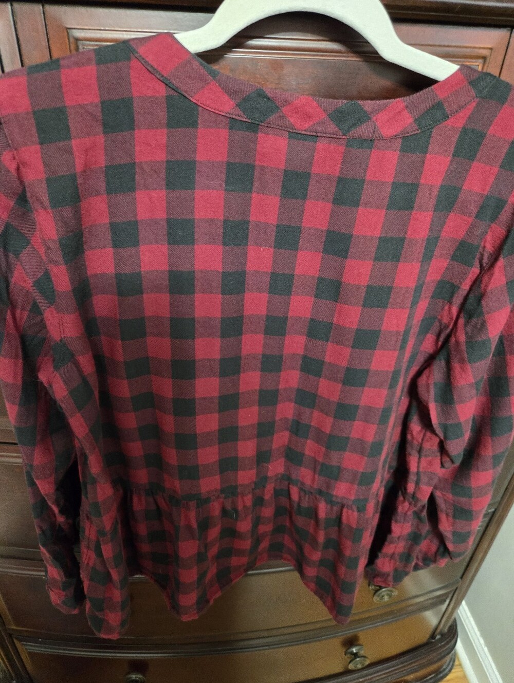 J. Jill Red and Black Plaid Button-Front Top - Picture 5 of 5